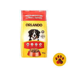 غذای خشک سگ اورلاندو 10 کیلویی مدل Hundetrockennahrung mit Rind & Gemüse