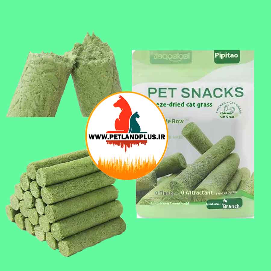 تشویقی اسنک فریز دراید گربه با طعم مرغ و علف گربه 30 گرم-taotaopet