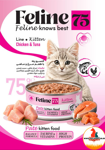 کنسرو بچه گربه فیلاین شایر پته 75 گرم طعم مرغ و ماهی